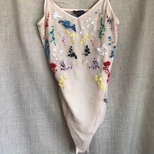 Topshop beaded bodysuit Size 8